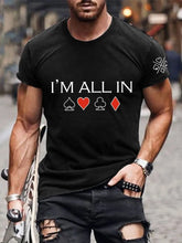 Herren Poker Karten Kunstdruck Kurzarm T-Shirt